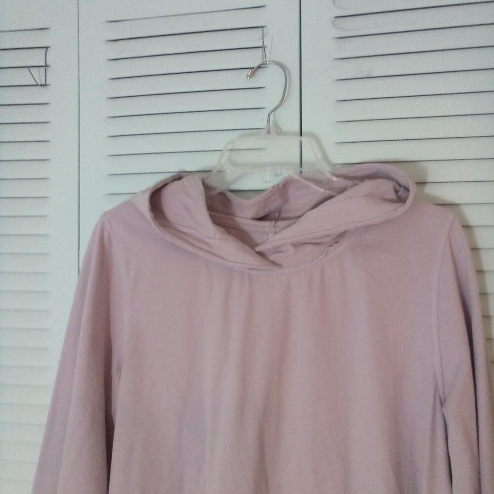 KLEEN M 100% COTTON LIGHT HOODIE HI LO KANGAROO POCKET RAW ROLLED EDGES LAVENDER - Picture 5 of 11